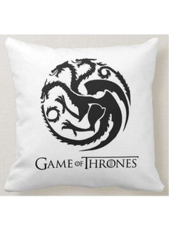 Buy Game Of Thornes Printed Decorative Pillow White 40x40centimeter in UAE