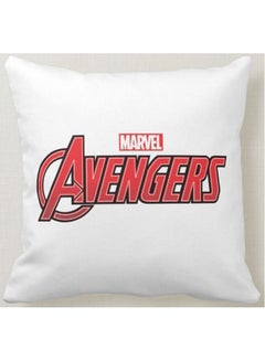 Buy Avengers Logo Printed Decorative Pillow White 40x40centimeter in UAE