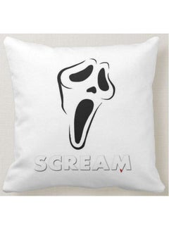 Buy Scream Movie Printed Decorative Pillow White 40x40centimeter in Saudi Arabia