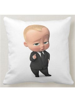 Buy Baby Boss Printed Decorative Pillow White 40x40centimeter in UAE