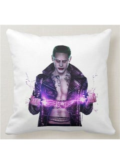 Buy The Joker Printed Decorative Pillow White 40x40cm in UAE