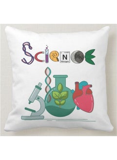 Buy Science Printed Pillow White 40x40centimeter in UAE