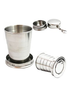 Buy Stainless Steel Folding Collapsible Cup Silver 75ml in Saudi Arabia