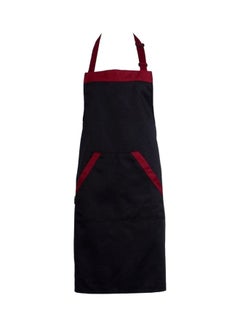 Buy Waterproof Cotton Apron Black/Red 31x22cm in Saudi Arabia