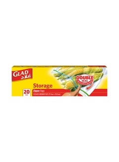 Buy Zipper Storage Bags Gallon 20 Count 27.4 x 26.5centimeter in UAE