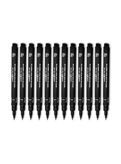اشتري طقم أقلام رفيعة الخط من 12 قطع أسود في الامارات