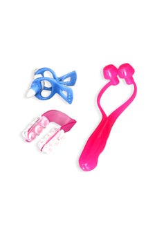 Buy Set Of 3 Nose Shaper Lifting Bridge Straightening Clip Pink/Blue 8X6X2inch in Saudi Arabia