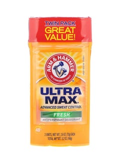 Buy Ultra Max Fresh Antiperspirant Deodorant Twin Pack White 2x73grams in UAE