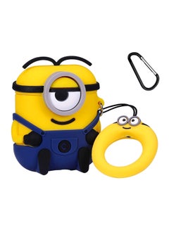 اشتري Minions Shaped Case Cover With Carabiner For Apple AirPods 1/2 Yellow/Blue/Black في الامارات