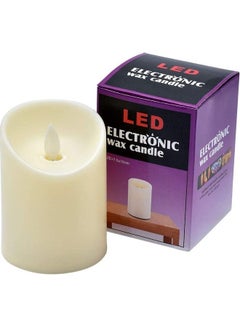 Buy Battery Operated LED Tea Light Candle White 7.5x10cm in Saudi Arabia