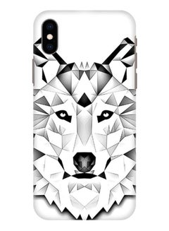 Buy Poly Wolf Printed Protective Case Cover For Apple iPhone XS Max Black/White in UAE