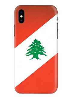 Buy Flag Of Lebanon Printed Protective Case Cover For Apple iPhone X/XS Red/White/Green in Saudi Arabia