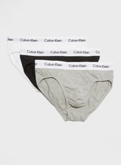 Buy Pack Of 3 Logo Band Briefs Grey/Black/White in UAE