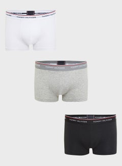 Buy Pack Of 3 Low Rise Boxer Briefs Black/White/Grey in UAE