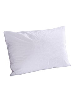 Buy 1 Piece Terry Pillow Protector Set Cotton White 50x75cm in Saudi Arabia