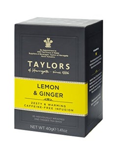 Buy Lemon And Ginger Infusion Tea 20 Bags 40grams in UAE