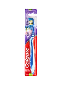 Buy Zigzag Flexible + Tongue Cleaner Medium Toothbrush Multicolour in Saudi Arabia