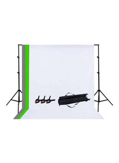 Buy Adjustable Photography Background Stand Kit White/Grey/Green in UAE