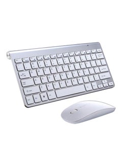 Buy 2.4GHz Wireless Keyboard And Mouse Set White/Grey in UAE