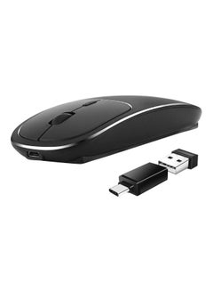 Buy Rechargeable Wireless Optical Mouse Black/Silver in Saudi Arabia