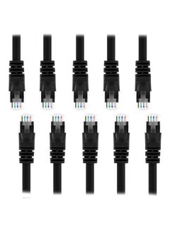 Buy Pack Of 10 Cat5e Ethernet Patch Cables Black in UAE