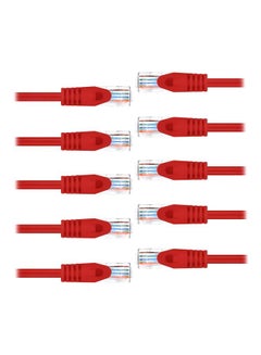 Buy Pack Of 10 Cat5e Ethernet Patch Cable Red in UAE