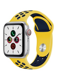 Buy Replacement Band For Apple Watch Series 5/4/3/2/1 40/38mm Yellow/Blue in UAE