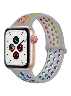 Buy Replacement Band For Apple Watch Series 5/4/3/2/1 40/38mm Light Grey/Yellow/Orange in Saudi Arabia