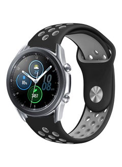Buy Silicone Replacement Band For Samsung Galaxy Watch 3 45mm Black/Cool Grey in UAE