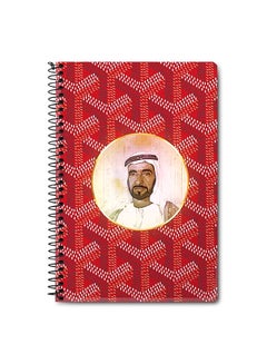اشتري دفتر ملاحظات سلك مقاس A5 بتصميم الشيخ زايد الحكيم أحمر/أبيض في الامارات
