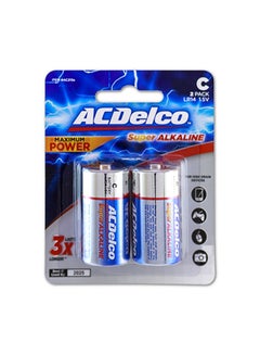 Buy Pack Of 2 Super Alkaline Battery Blue/Silver/Red in UAE