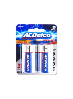 Buy Pack Of 2 Super Alkaline Battery Silver/Blue in UAE