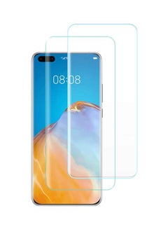 Buy 2-Piece Tempered Glass Screen Protector With Nano Liquid UV Glue For Huawei P40 Pro Clear in UAE