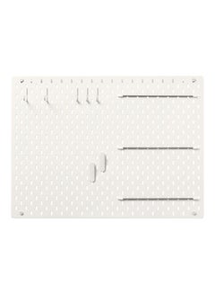 Buy Wall Mounted Pegboard Shelf White 76x56cm in UAE