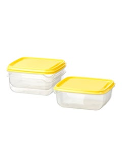 Buy 2 Piece Food Storage Container Set Yellow 14cm in Saudi Arabia