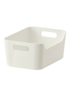 Buy High Gloss Storage Box White 24x17cm in Saudi Arabia