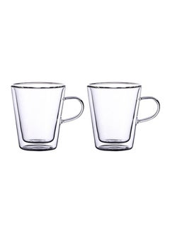 Buy 2-Piece Double Wall Cup Set Clear 2x100ml in Saudi Arabia