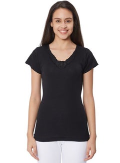 Buy Solid Undershirt Black in UAE