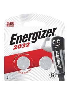 Buy Energizer 2032 Lithium Coin batteries Pack of 2 Silver in UAE