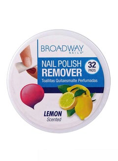 Buy 32-Piece Lemon Scented Nail Polish Remover Pads White in UAE