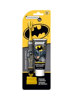 Buy Batman Themed Vanilla Toothpaste With Toothbrush Black/Yellow 25ml in UAE