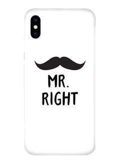 Buy Mr. Right Printed Case Cover For Apple iPhone X/XS Black/White in UAE