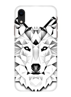 Buy Poly Wolf Printed Protective Case Cover For Apple iPhone XR White/Black in UAE