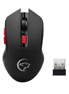 Buy Ergonomic Design 2.4GHz Wireless Mouse With Receiver Black/Silver in UAE