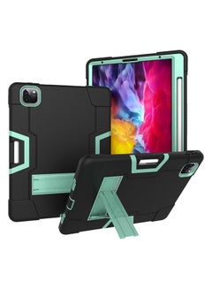 Buy Protective Case Cover For Apple iPad Pro 12.9 (2021/2020/2018) Black/mint green in UAE