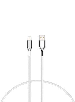 Buy Armoured Lightning To USB-A Cable White/Silver in Egypt