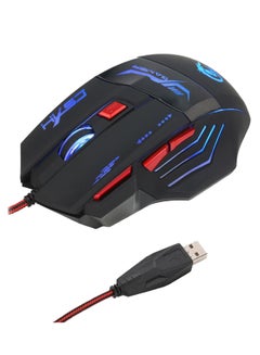 Buy Ergonomic Design Wired Gaming Mouse Black/Red/Silver in Saudi Arabia
