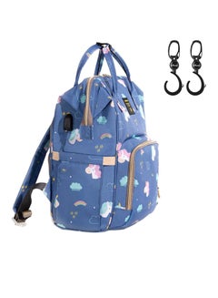 Buy Unicorn Printed Diaper Bag With USB And Hooks, Blue/Pink/Yellow - SN_DP_USBUBHK in UAE