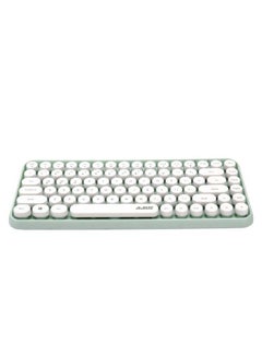 Buy Round Key Cap Bluetooth Keyboard Green/White in UAE