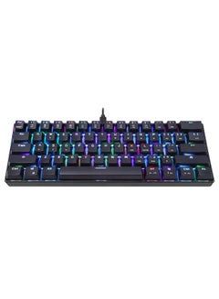 اشتري لوحة مفاتيح ميكانيكية للألعاب مزودة بـ 64 مفتاحاً وإضاءة متعددة الألوان RGB أسود في الامارات